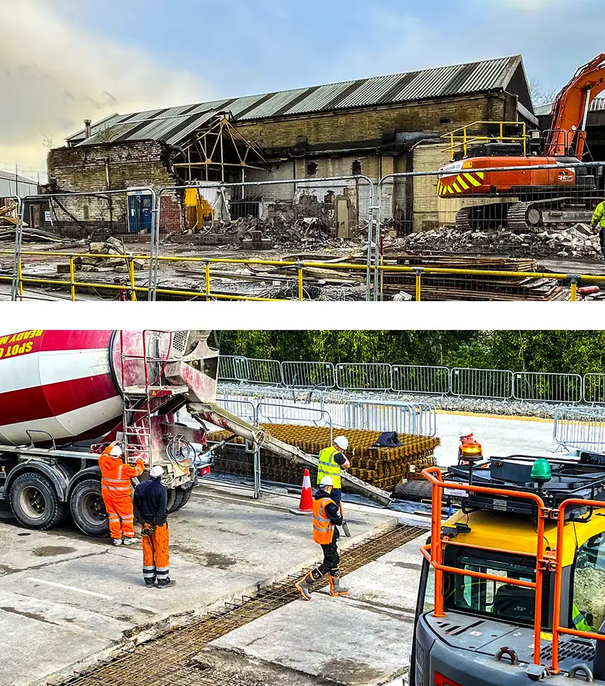 First Bus Demolition and Rebuild